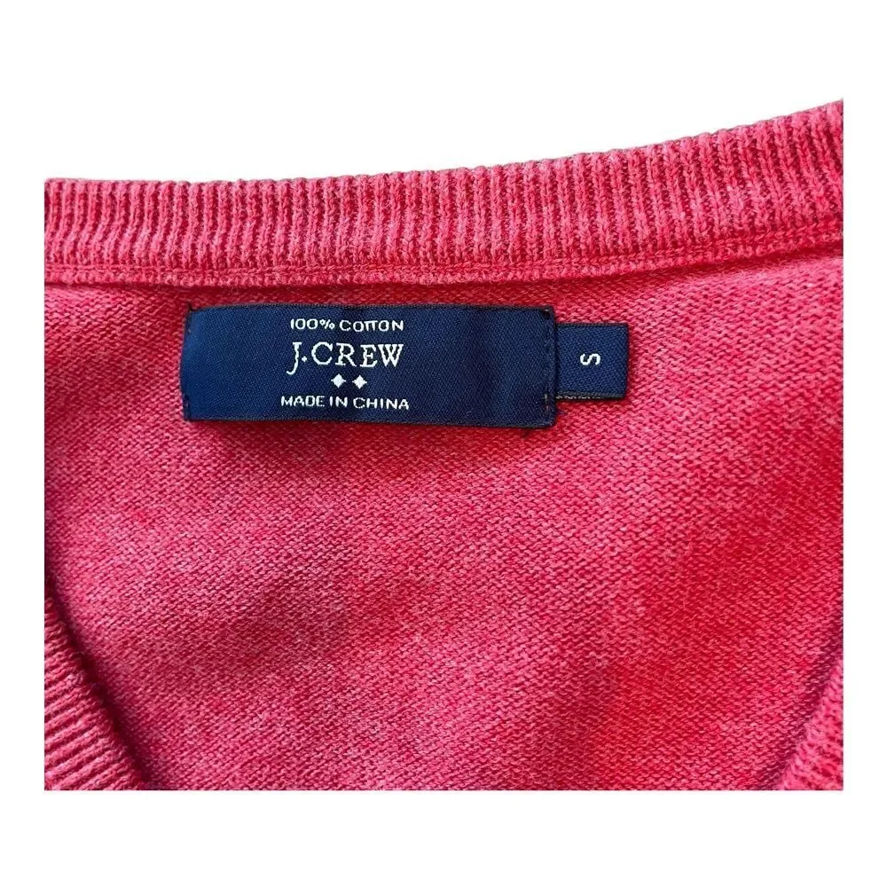 J.Crew Red Long Sleeve V-Neck Pullover Sweater Mens Small